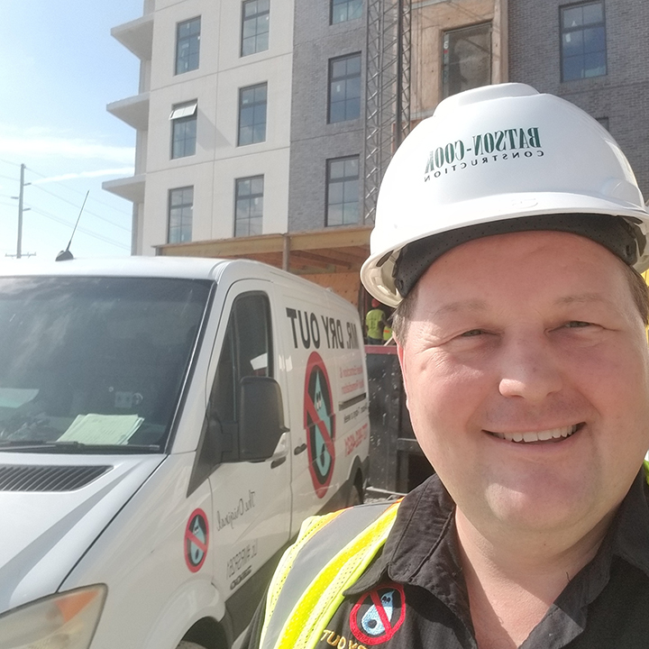 Matthew Jerabek, owner of Mr. Dry Out, on a job site in Tampa Bay